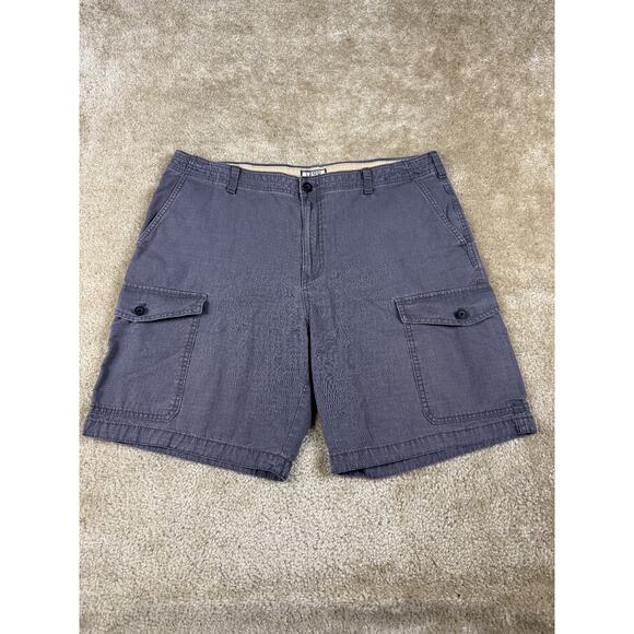 IZOD SALTWATER CARGO SHORTS MENS GRAY 36 X 9 INSEAM CASUAL PREPPY BEACH B312 - Picture 1 of 12